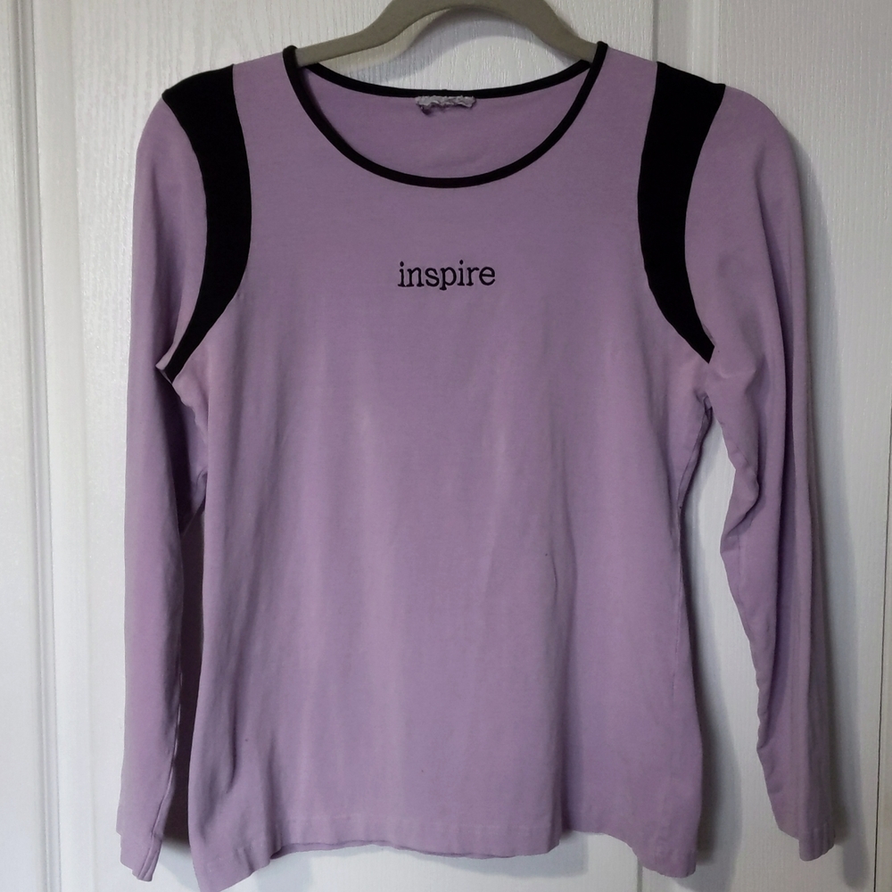 2/$35✨ Curves Inspire Lilac Purple three quarter length sleeves shirt, small